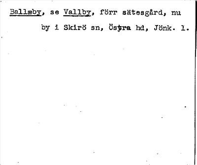 Bild på arkivkortet för arkivposten Ballæby, se Vallby