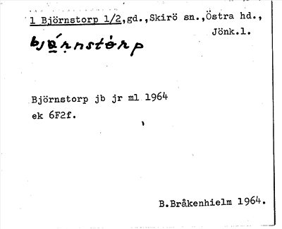 Bild på arkivkortet för arkivposten Björnstorp
