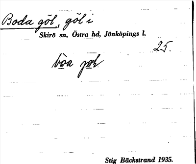 Bild på arkivkortet för arkivposten Boda göl