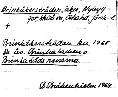 Bild på arkivkortet för arkivposten Brinkåkersträdan