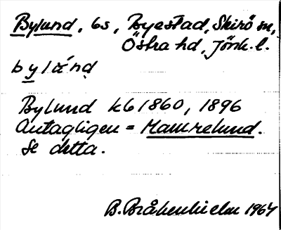 Bild på arkivkortet för arkivposten Bylund