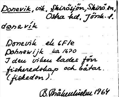Bild på arkivkortet för arkivposten Donevik