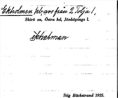 Bild på arkivkortet för arkivposten Ekholmen