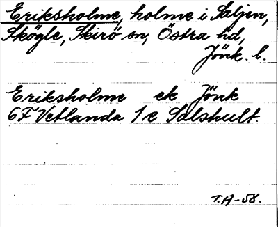 Bild på arkivkortet för arkivposten Eriksholme