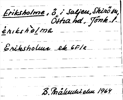 Bild på arkivkortet för arkivposten Eriksholme