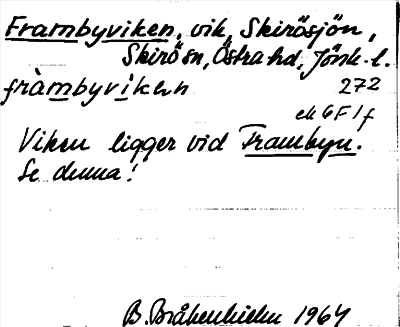 Bild på arkivkortet för arkivposten Frambyviken