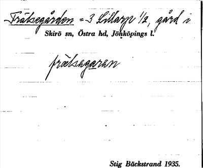 Bild på arkivkortet för arkivposten Frälsegården Lillarp