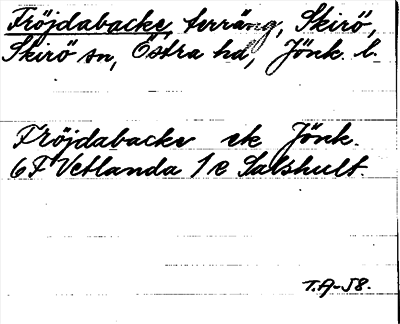 Bild på arkivkortet för arkivposten Fröjdabacke