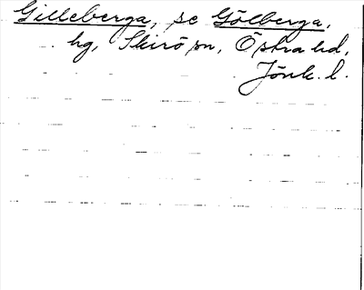 Bild på arkivkortet för arkivposten Gilleberga, se Gölberga