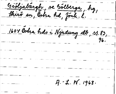 Bild på arkivkortet för arkivposten Giöljabärgh, se Gölberga