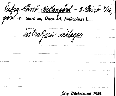 Bild på arkivkortet för arkivposten Östra Skirö Mellangård