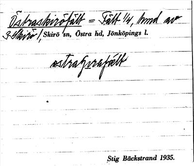Bild på arkivkortet för arkivposten Östraskiröfält