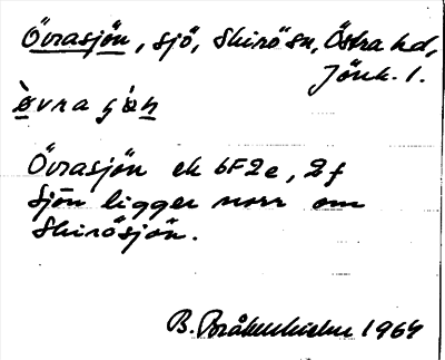 Bild på arkivkortet för arkivposten Övrasjön