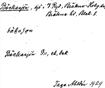 Bild på arkivkortet för arkivposten Bäckasjön