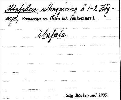 Bild på arkivkortet för arkivposten Abbafällan