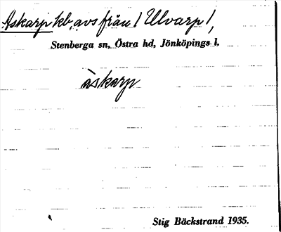 Bild på arkivkortet för arkivposten Askarp