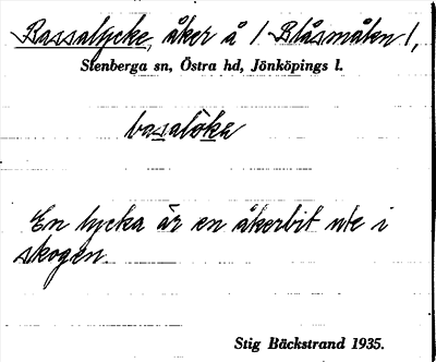 Bild på arkivkortet för arkivposten Bassalycke