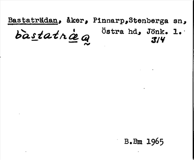 Bild på arkivkortet för arkivposten Bastaträdan