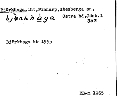Bild på arkivkortet för arkivposten Björkhaga