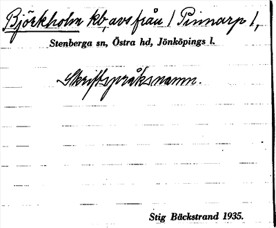 Bild på arkivkortet för arkivposten Björkholm