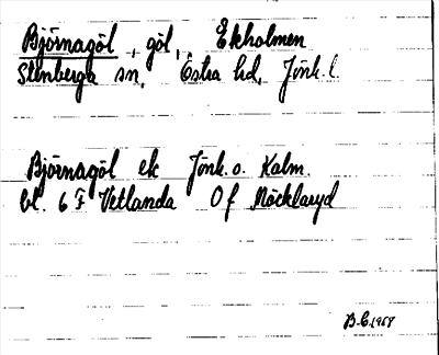 Bild på arkivkortet för arkivposten Björnagöl