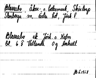 Bild på arkivkortet för arkivposten Blarrabo