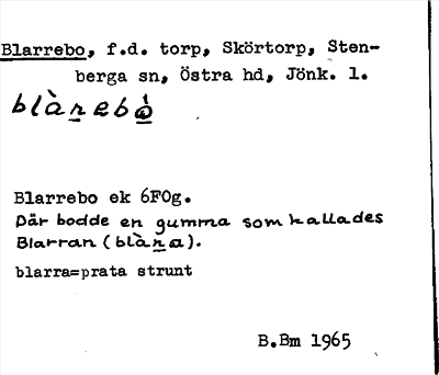 Bild på arkivkortet för arkivposten Blarrebo