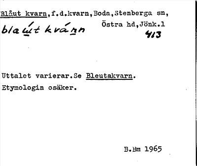 Bild på arkivkortet för arkivposten Blåut kvarn