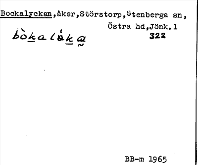 Bild på arkivkortet för arkivposten Bockalyckan
