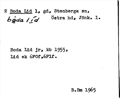 Bild på arkivkortet för arkivposten Boda Lid