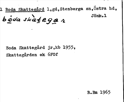 Bild på arkivkortet för arkivposten Boda Skattegård