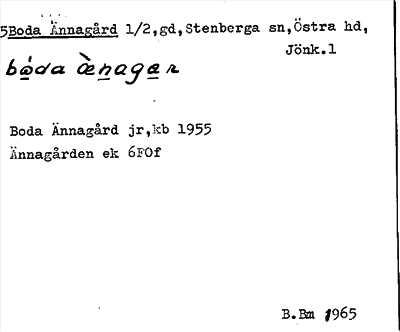 Bild på arkivkortet för arkivposten Boda Ännagård