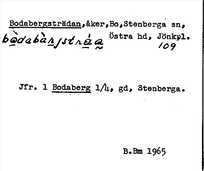 Bild på arkivkortet för arkivposten Bodabergsträdan
