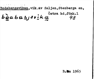 Bild på arkivkortet för arkivposten Bodabergsviken