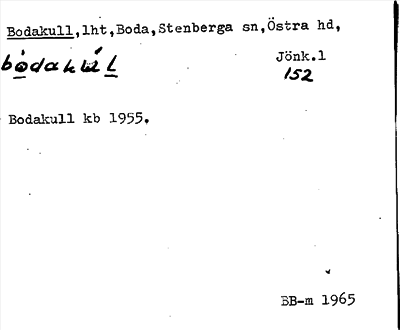 Bild på arkivkortet för arkivposten Bodakull
