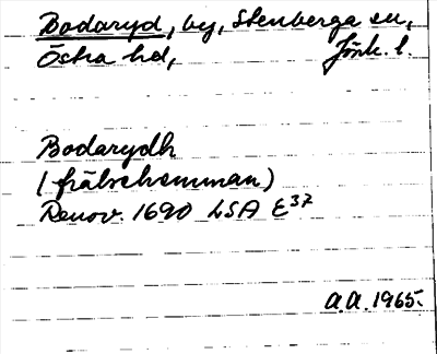 Bild på arkivkortet för arkivposten Bodaryd