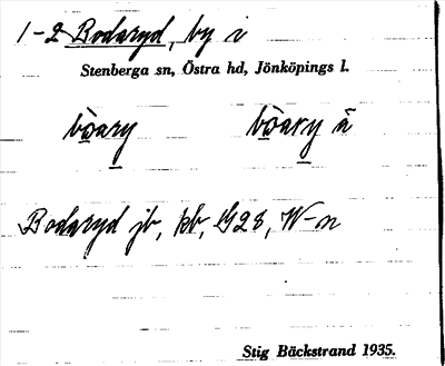Bild på arkivkortet för arkivposten Bodaryd