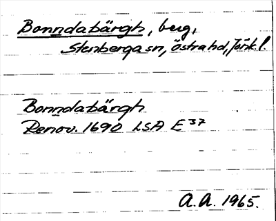 Bild på arkivkortet för arkivposten Bonndabärgh