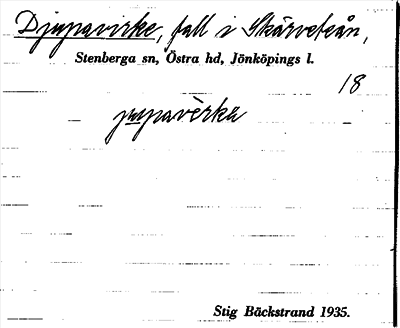 Bild på arkivkortet för arkivposten Djupavirke