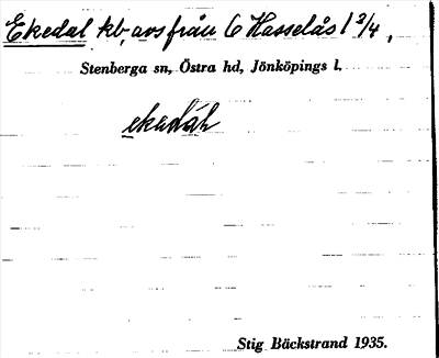Bild på arkivkortet för arkivposten Ekedal