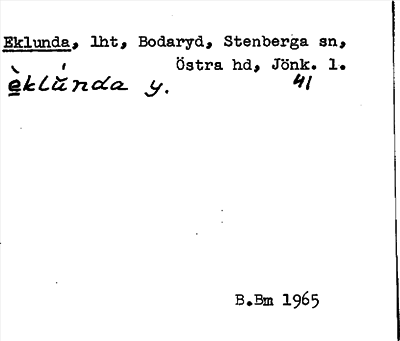 Bild på arkivkortet för arkivposten Eklunda