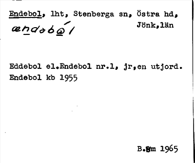 Bild på arkivkortet för arkivposten Endebol