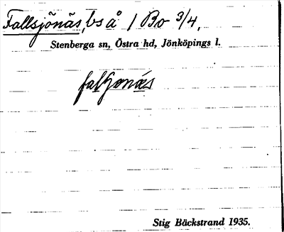 Bild på arkivkortet för arkivposten Fallsjönäs