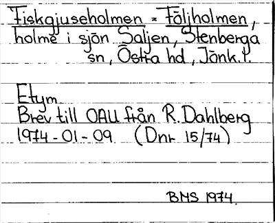 Bild på arkivkortet för arkivposten Fiskgjuseholmen = Följholmen