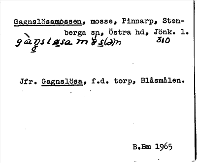 Bild på arkivkortet för arkivposten Gagnslösamossen