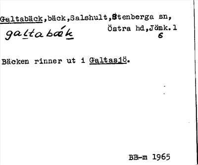 Bild på arkivkortet för arkivposten Galtabäck