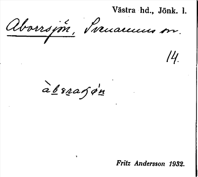 Bild på arkivkortet för arkivposten Aborrsjön