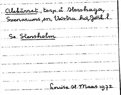 Bild på arkivkortet för arkivposten Alekärret, se Stensholm