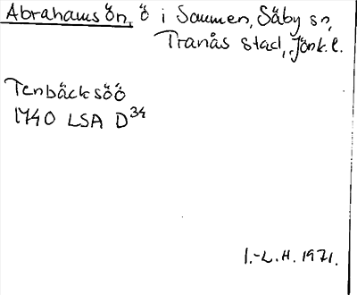 Bild på arkivkortet för arkivposten Abrahams ön