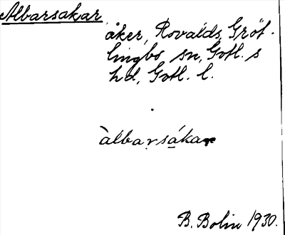 Bild på arkivkortet för arkivposten Albarsakar